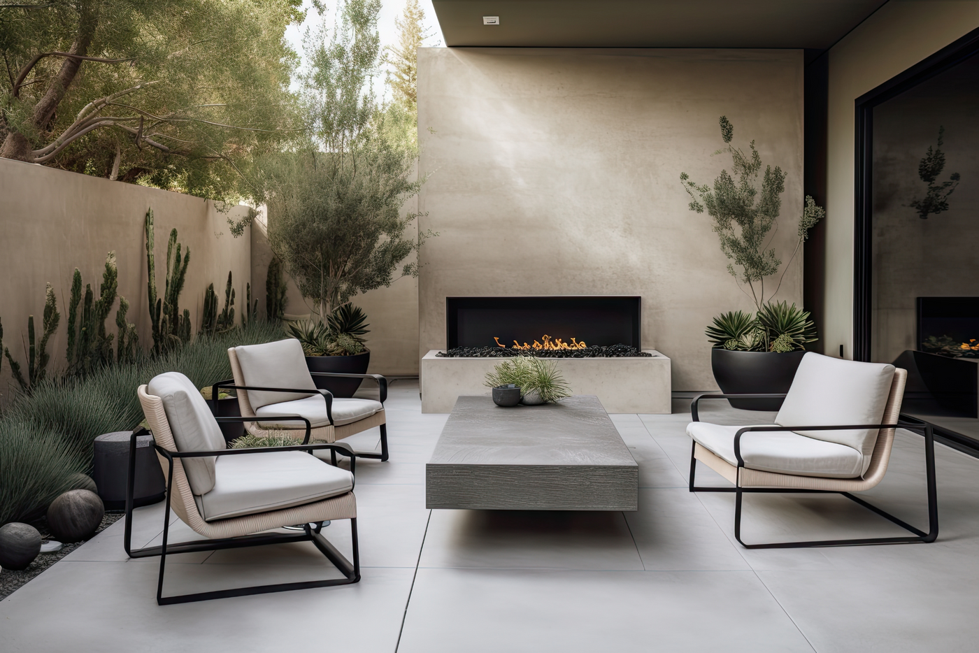 Built-In Outdoor Fireplaces