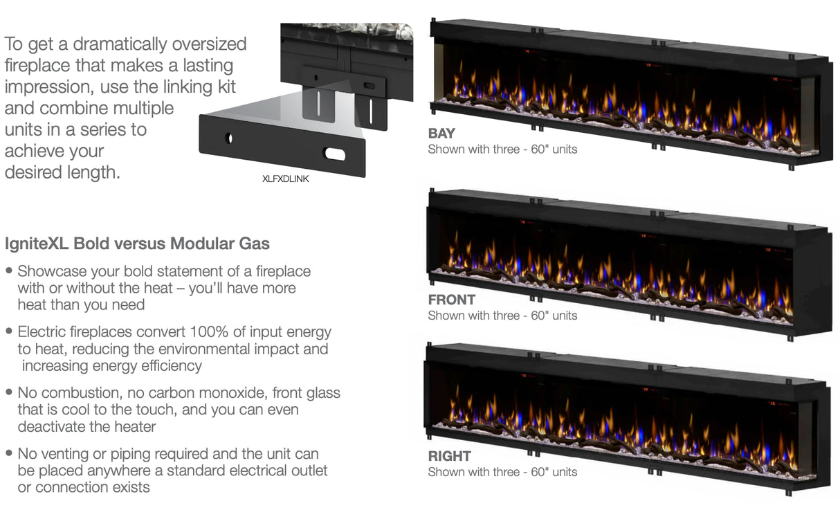 Dimplex 100" IgniteXL Bold Series Built-In Electric Fireplace