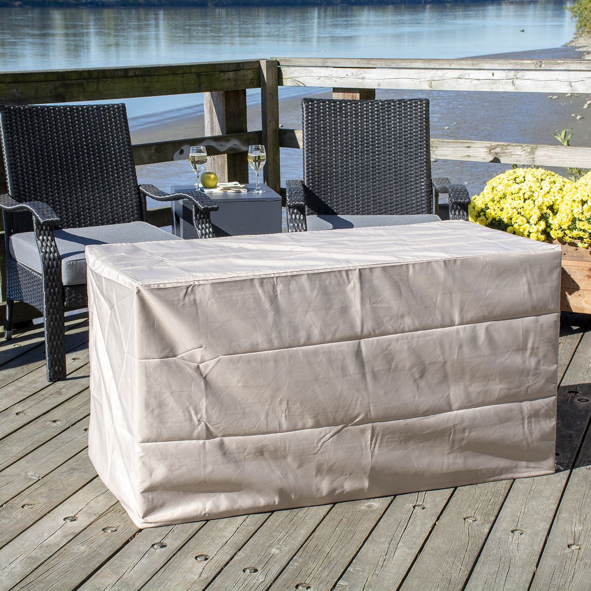 Paramount 49" Concrete Look Aluminum Fire Table, Tall Rectangle