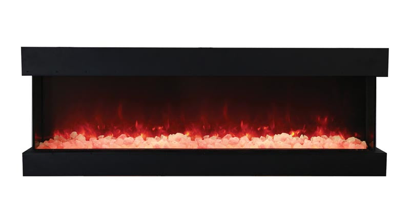 Amantii 72" 3-Sided Deep Indoor or Outdoor Electric Fireplace, with custom choice Media Kit