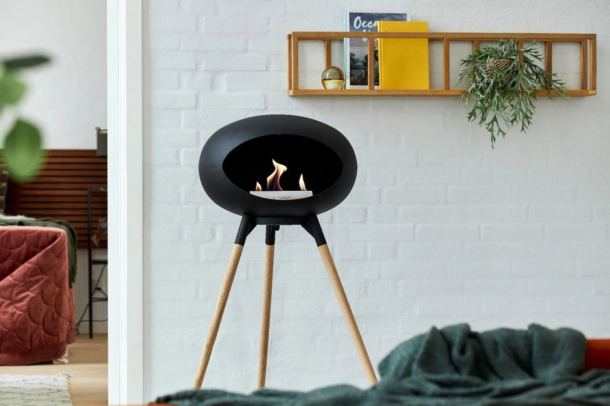 Le Feu Ground Wood High Dome Fireplace in Black Color
