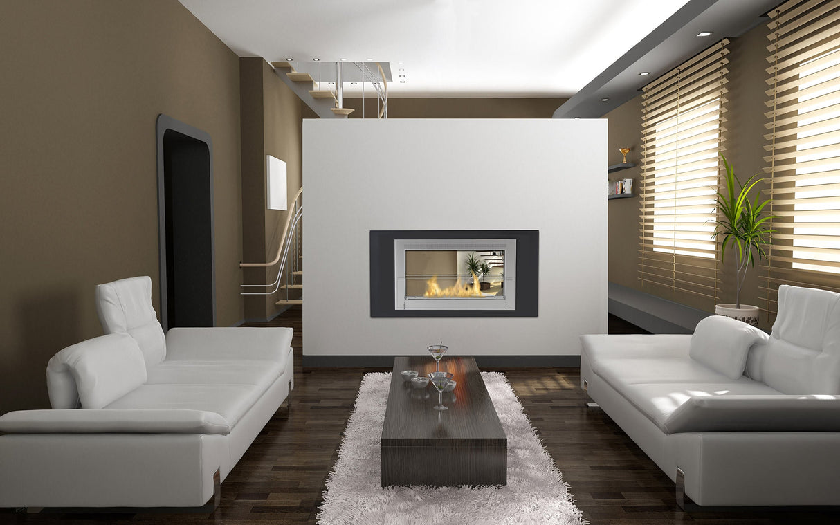 Eco-Feu 42" Montreal 2-Sided Ethanol Fireplace, 3 Color Options