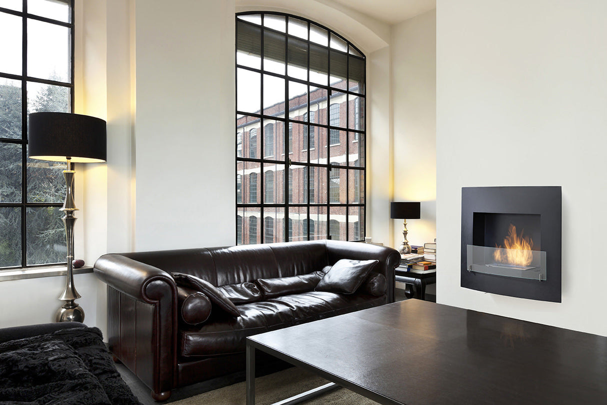 Eco-Feu 36" Wynn Wall Mount Ethanol Fireplace, 2 Color Options