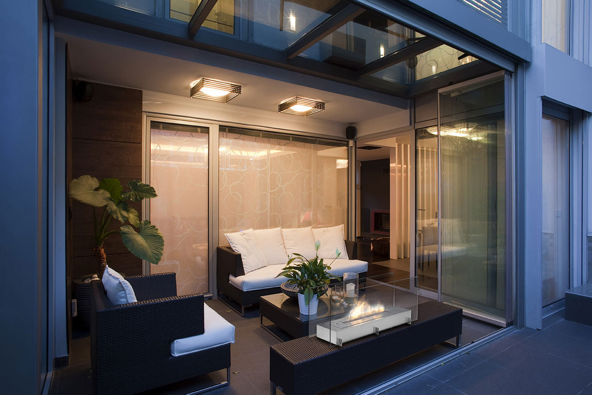 Eco-Feu 38" Vision II Free Standing Ethanol Fireplace, 2 Color Options