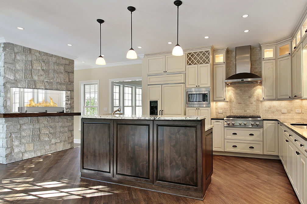 Eco-Feu 51" Vision III Free Standing Ethanol Fireplace, 2 Color Options