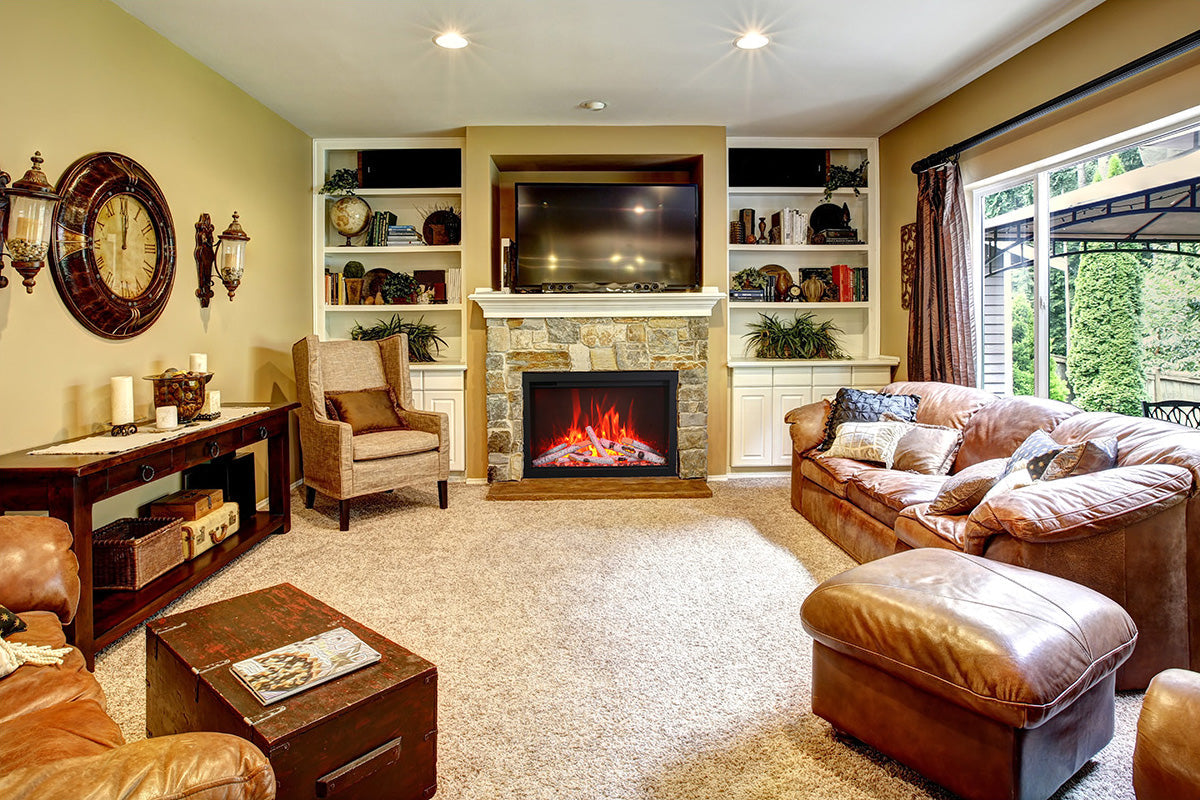 Amantii 33" Traditional Series Electric Fireplace Insert with 10 piece log set