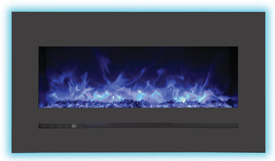 Sierra Flame 34" Linear Series Electric Wall-Mount/Built-In Fireplace