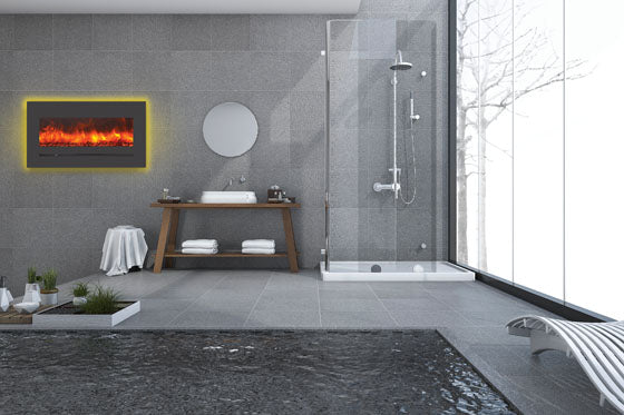 Sierra Flame 34" Linear Series Electric Wall-Mount/Built-In Fireplace