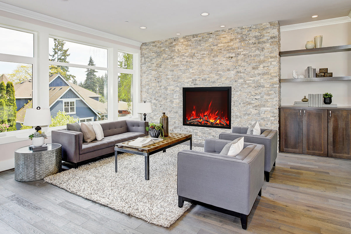 Amantii 48" Traditional Series Electric Fireplace Insert with 10 piece log set