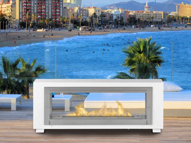 Eco-Feu 63" Santa Cruz 2-Sided Ethanol Fireplace, 3 Color Options