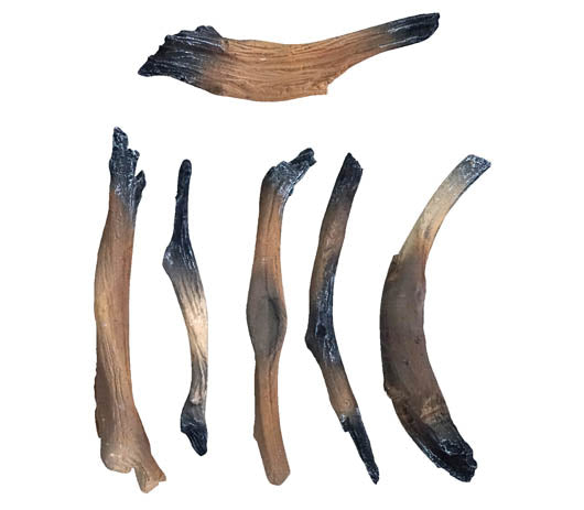 6 Piece Log Set with Deluxe Media - logs, stones, pebbles, blk fire glass, embers