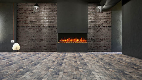 Amantii 60" 3-Sided Slim Electric Fireplace with 10 piece log set