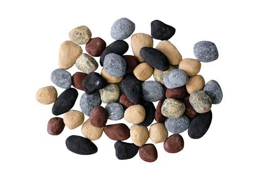 DRIFT-15 Piece Log Set with Deluxe Media - logs, stones, pebbles, blk fire glass, embers