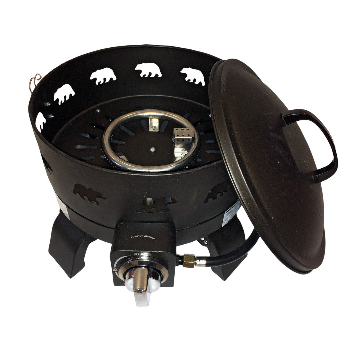 Paramount 18" Bear-Pattern Campfire Portable Gas Fire Pit, Round