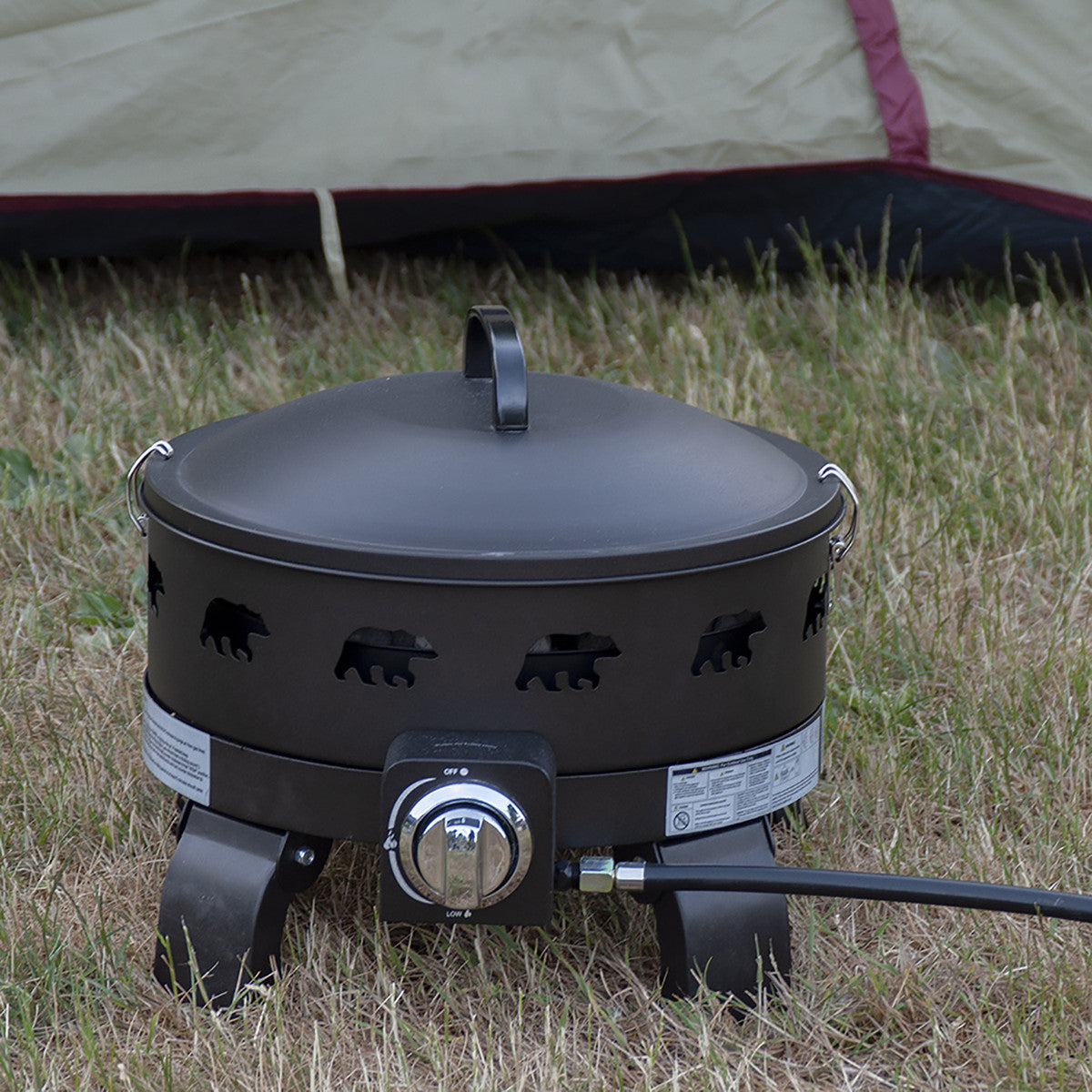 Paramount 18" Bear-Pattern Campfire Portable Gas Fire Pit, Round