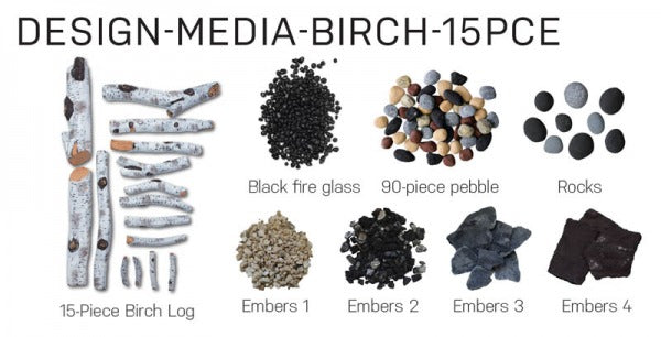 Amantii 40" 3-Sided Deep Indoor or Outdoor Electric Fireplace, with custom choice Media Kit