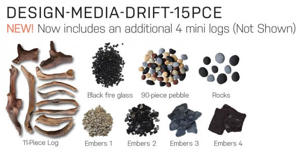 Amantii 40" 3-Sided Deep Indoor or Outdoor Electric Fireplace, with custom choice Media Kit