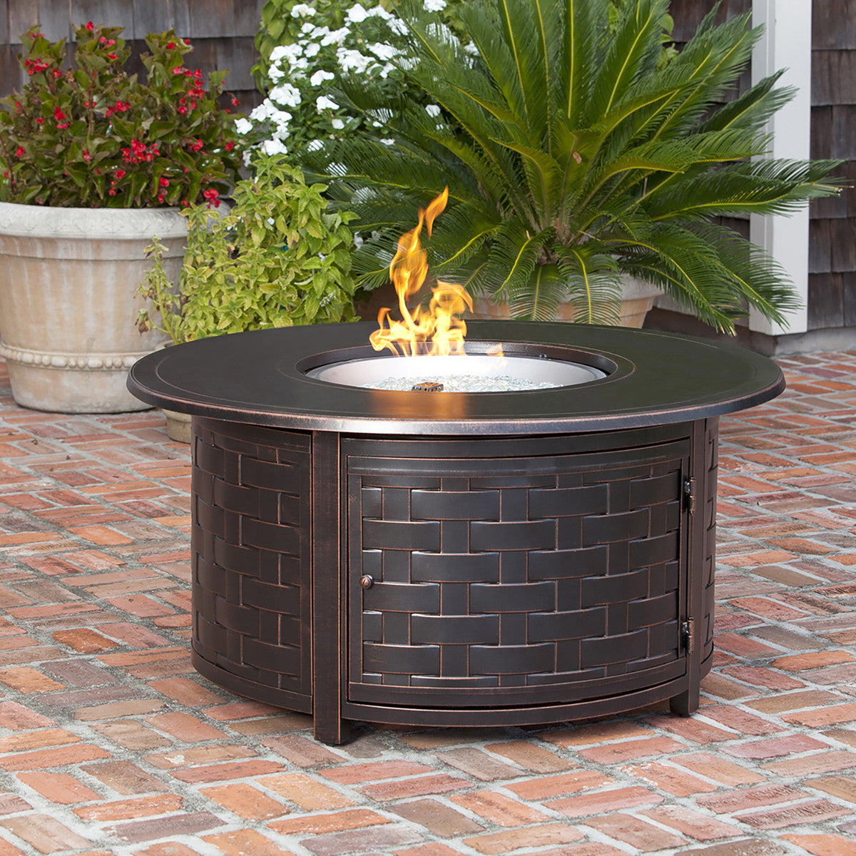 Paramount 47" Zach Convertible Aluminum Convertible Fire Table, Round