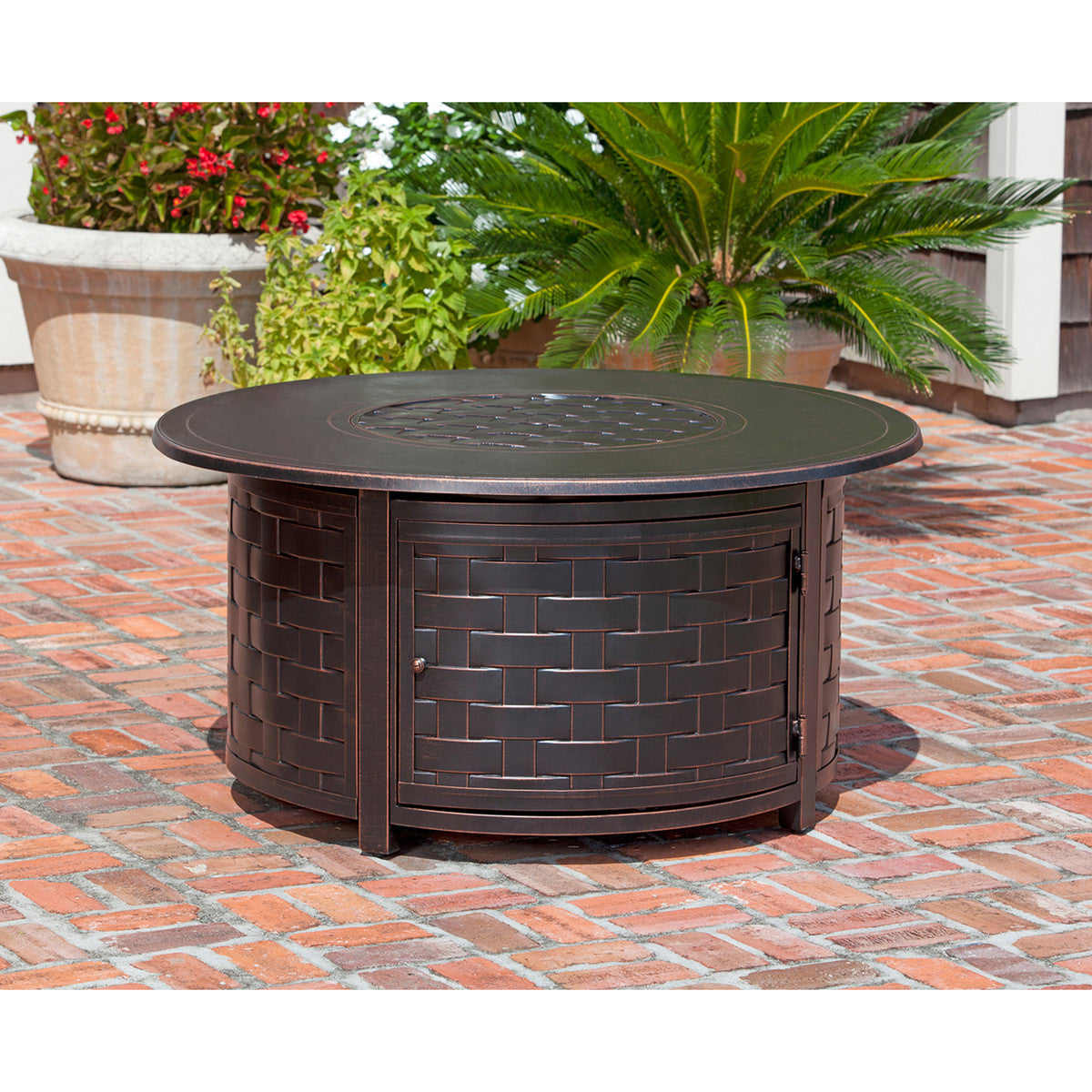Paramount 47" Zach Convertible Aluminum Convertible Fire Table, Round
