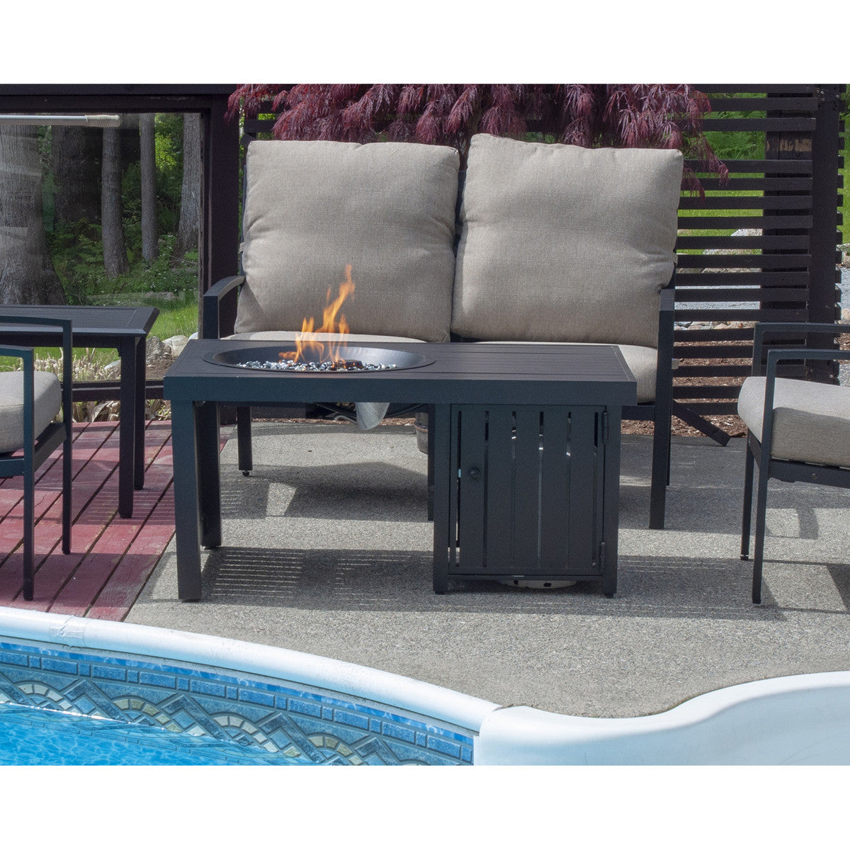 Paramount 42" Offset Aluminum Fire Table, Rectangle