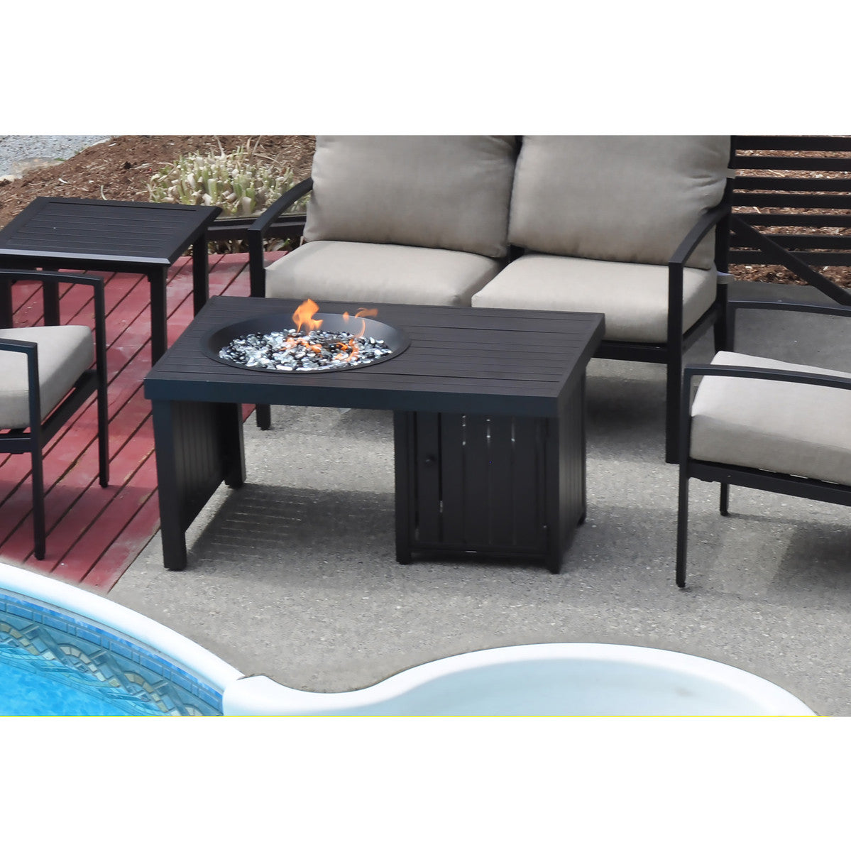 Paramount 42" Offset Aluminum Fire Table, Rectangle