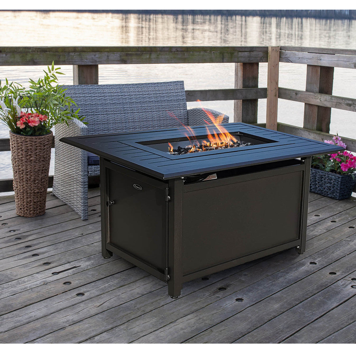 Paramount 46" Gale Convertible Firepit Bronze, Rectangular