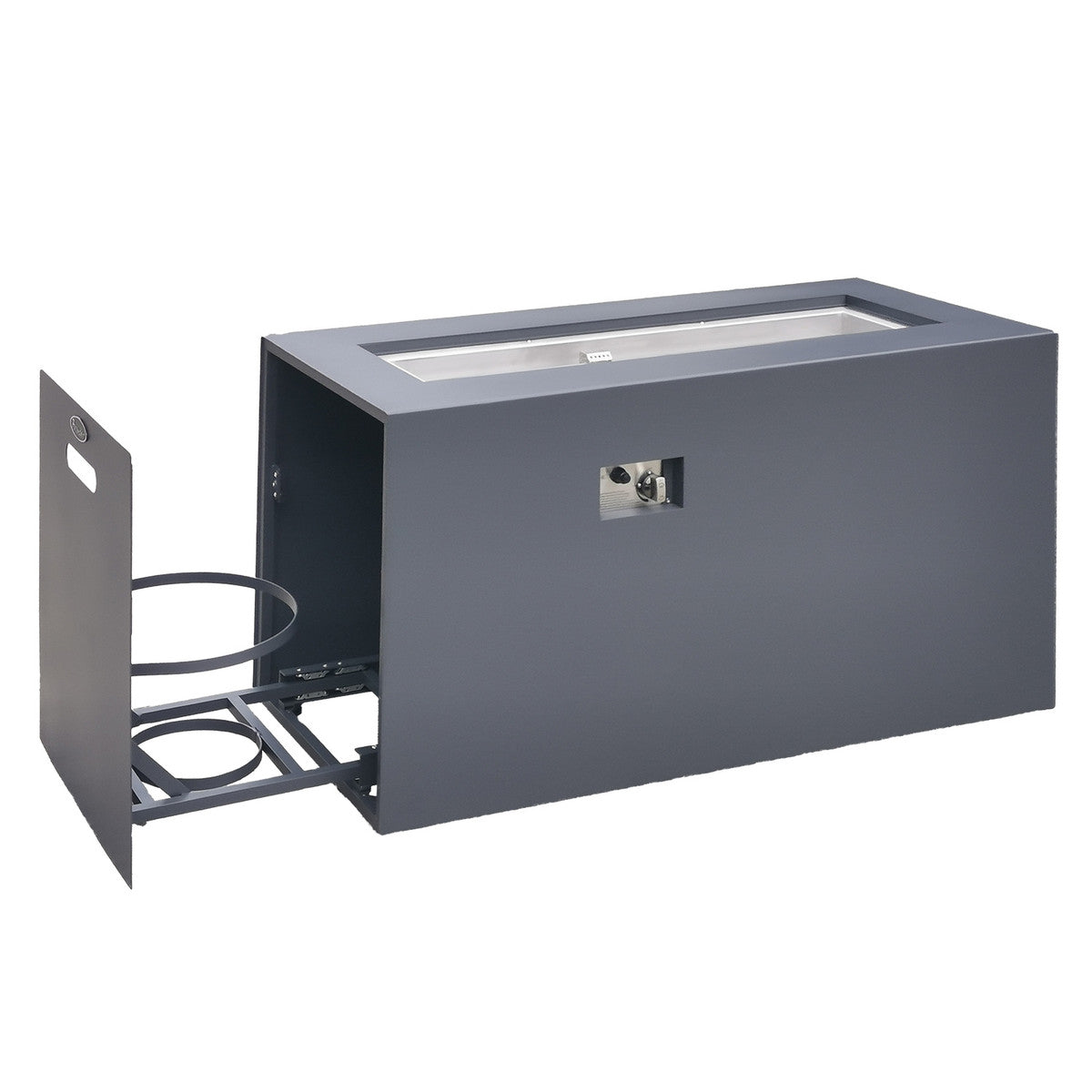 Paramount 49" Concrete Look Aluminum Fire Table, Tall Rectangle