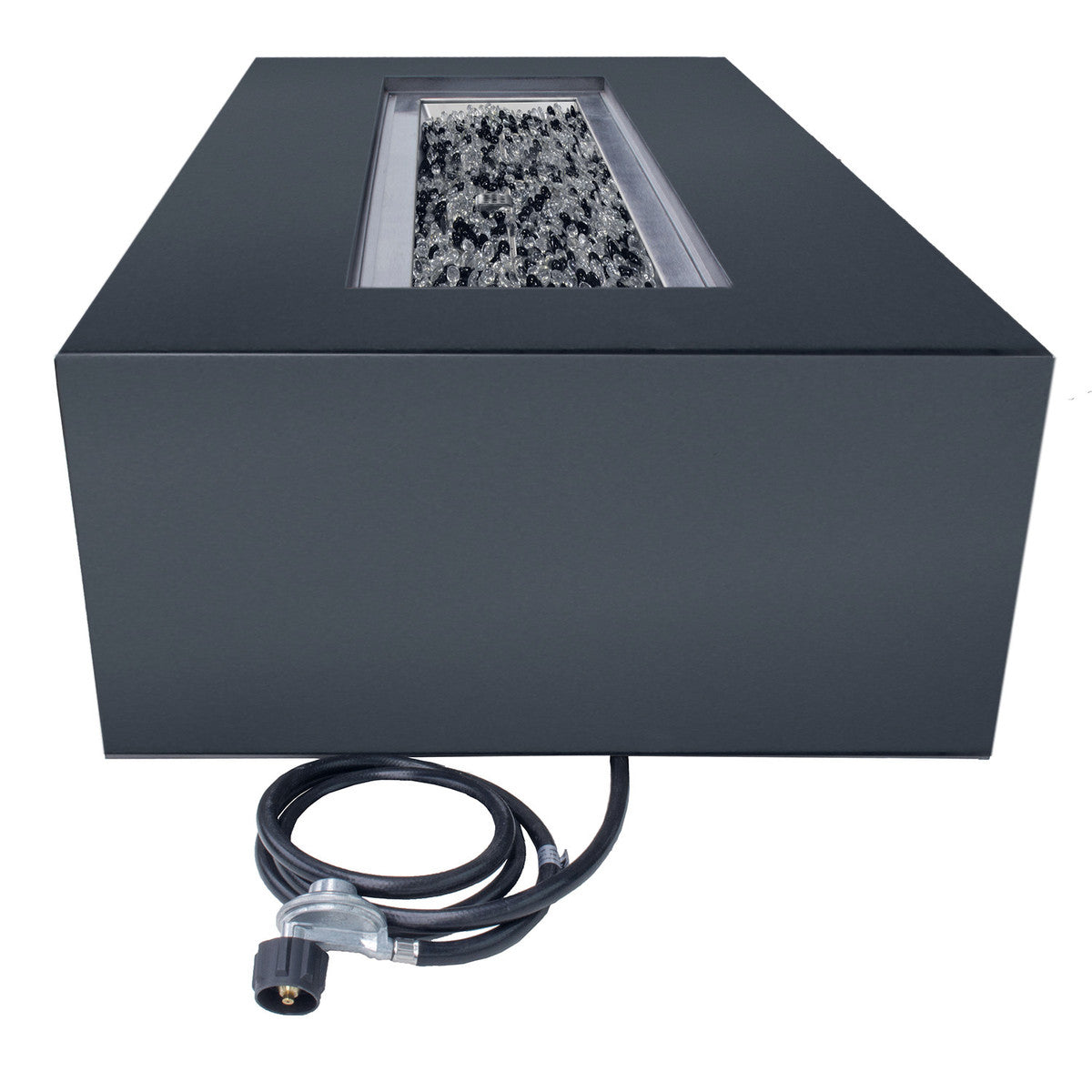 Paramount 49" Concrete Look Aluminum Fire Table, Low Rectangle