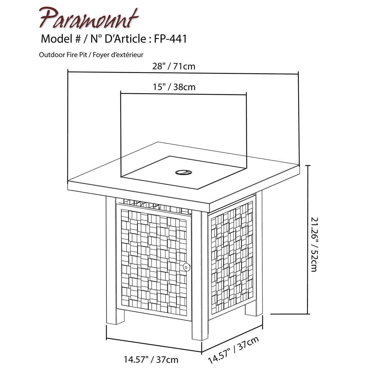 Paramount 27" Laureen Steel Fire Table