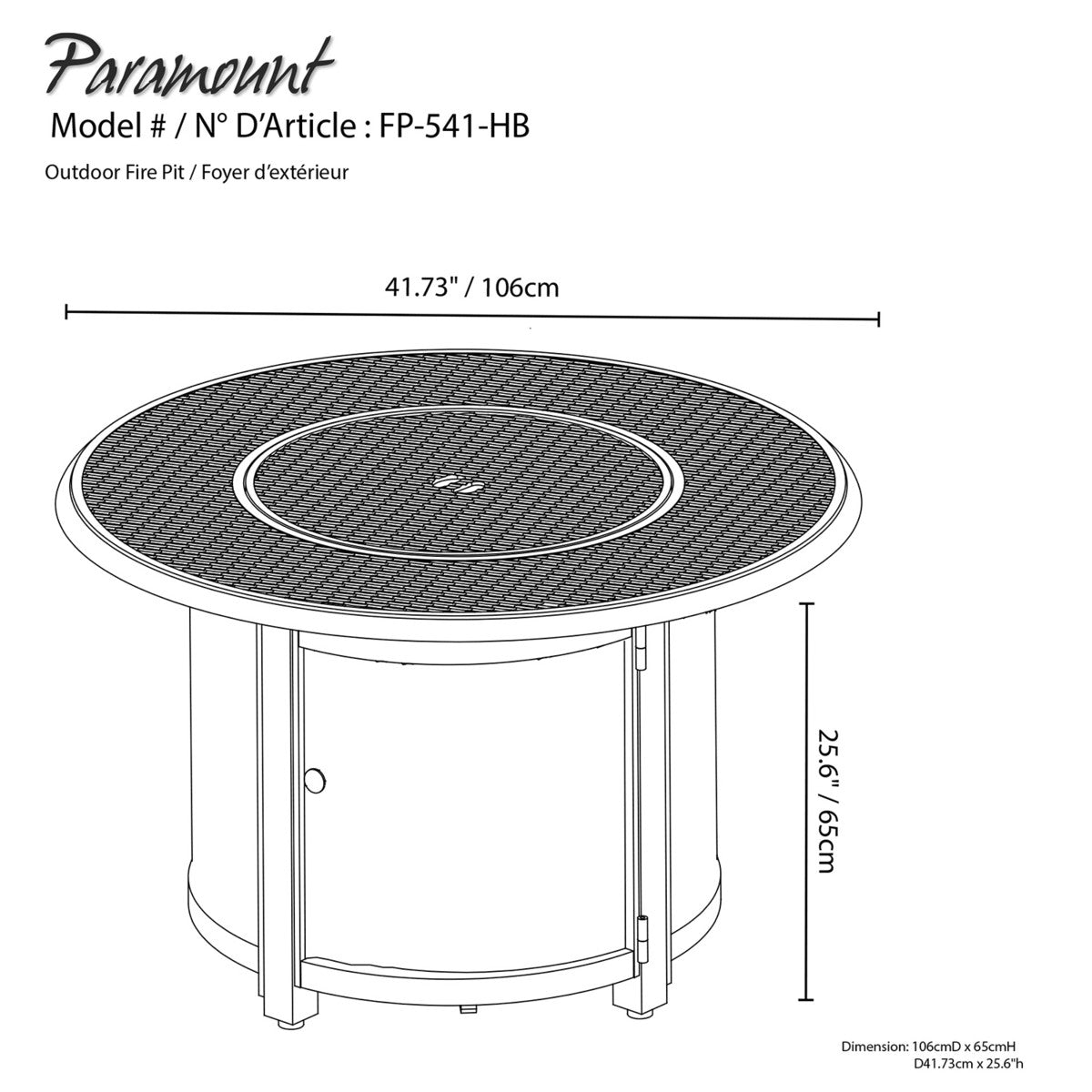 Paramount 42" Porter/Alan Aluminum Convertible Firepit Table