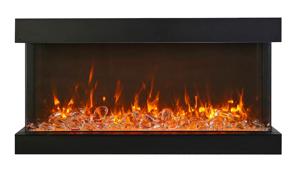 Amantii 40" 3-Sided Tall Deep Indoor or Outdoor Electric Fireplace, with custom choice Media Kit