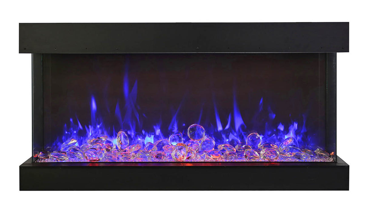 Amantii 50" 3-Sided Tall Deep Indoor or Outdoor Electric Fireplace, with custom choice Media Kit