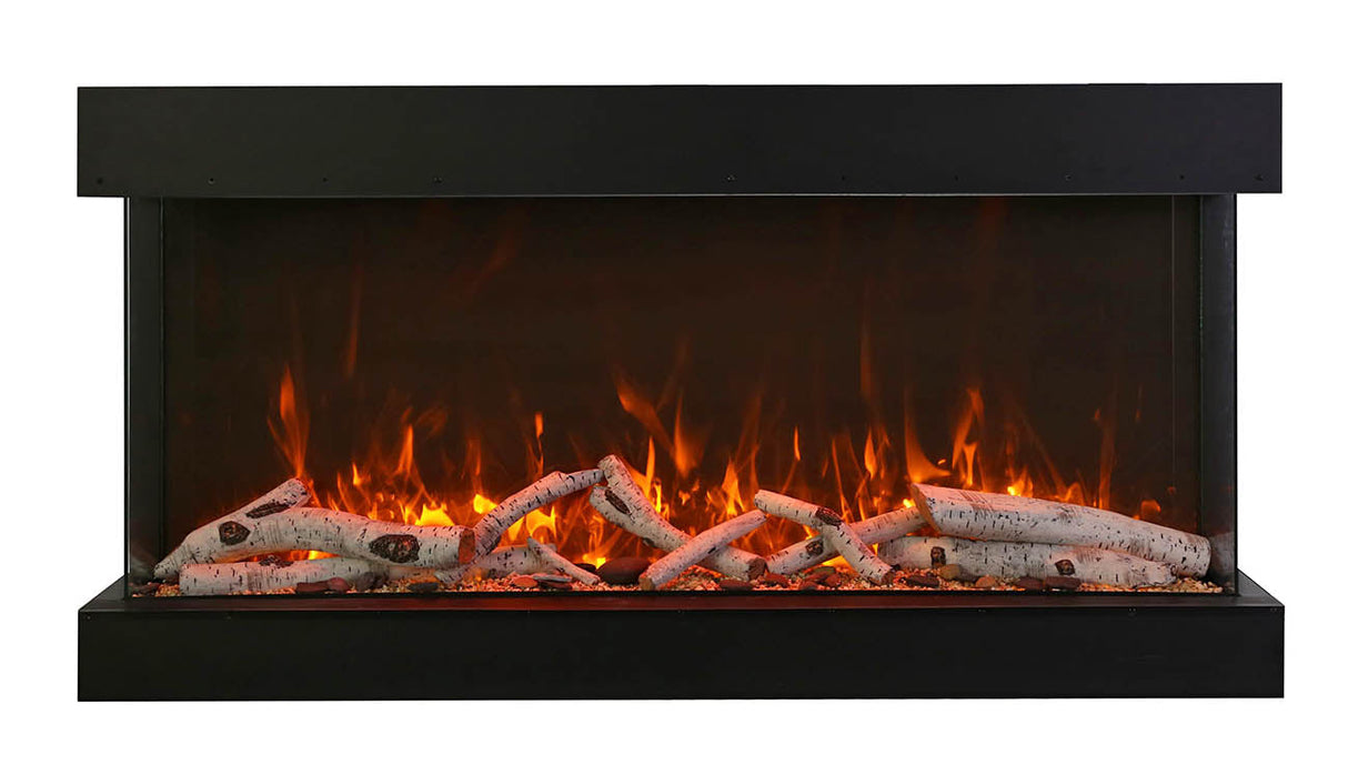 Amantii 88" 3-Sided Tall Deep Indoor or Outdoor Electric Fireplace, with custom choice Media Kit