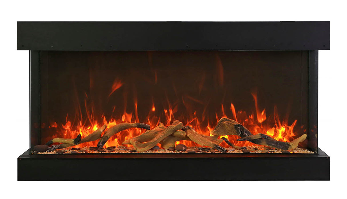 Amantii 72" 3-Sided Tall Deep Indoor or Outdoor Electric Fireplace, with custom choice Media Kit