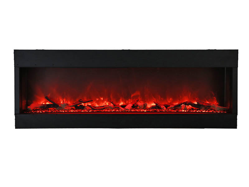 Amantii 60" 3-Sided Deep Indoor or Outdoor Electric Fireplace, with custom choice Media Kit