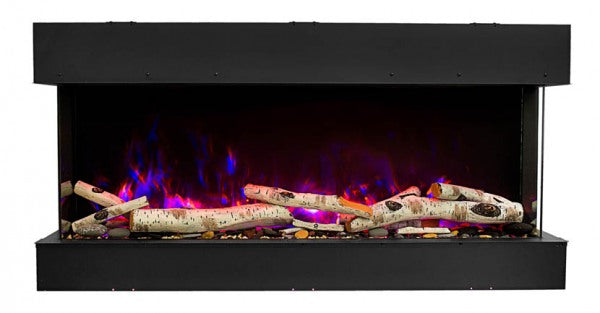 Amantii 30" 3-Sided Slim Electric Fireplace with 10 piece log set