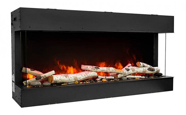 Amantii 30" 3-Sided Slim Electric Fireplace with 10 piece log set