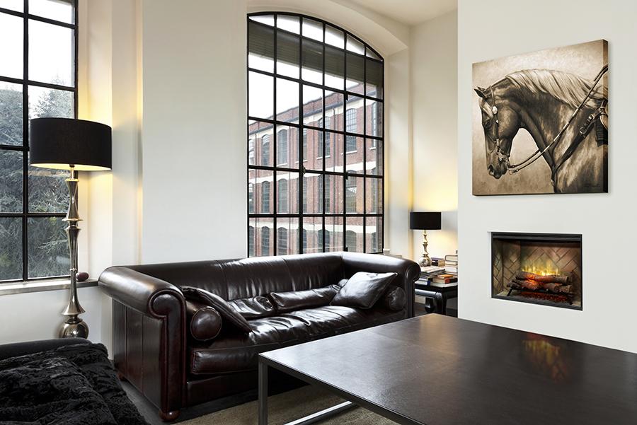 Dimplex 36" Revillusion® Built-In Electric Firebox with glass pane and plug kit, 2 Options