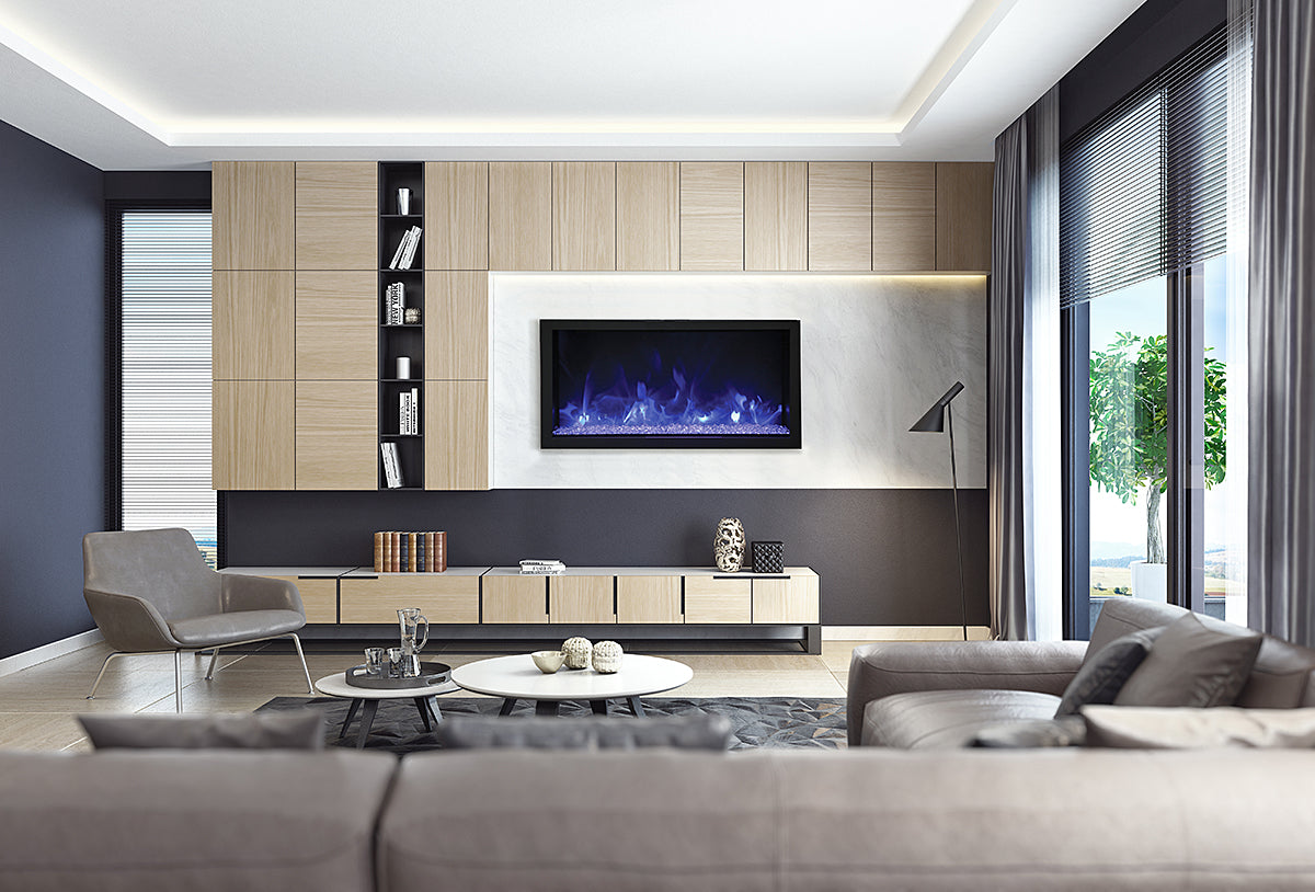 Remii 45" Tall Indoor or Outdoor Electric Built-In Fireplace