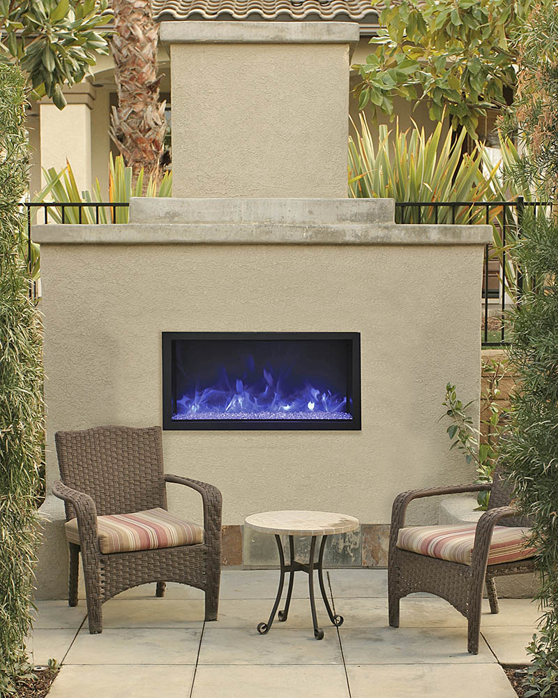 Remii 45" Tall Indoor or Outdoor Electric Built-In Fireplace