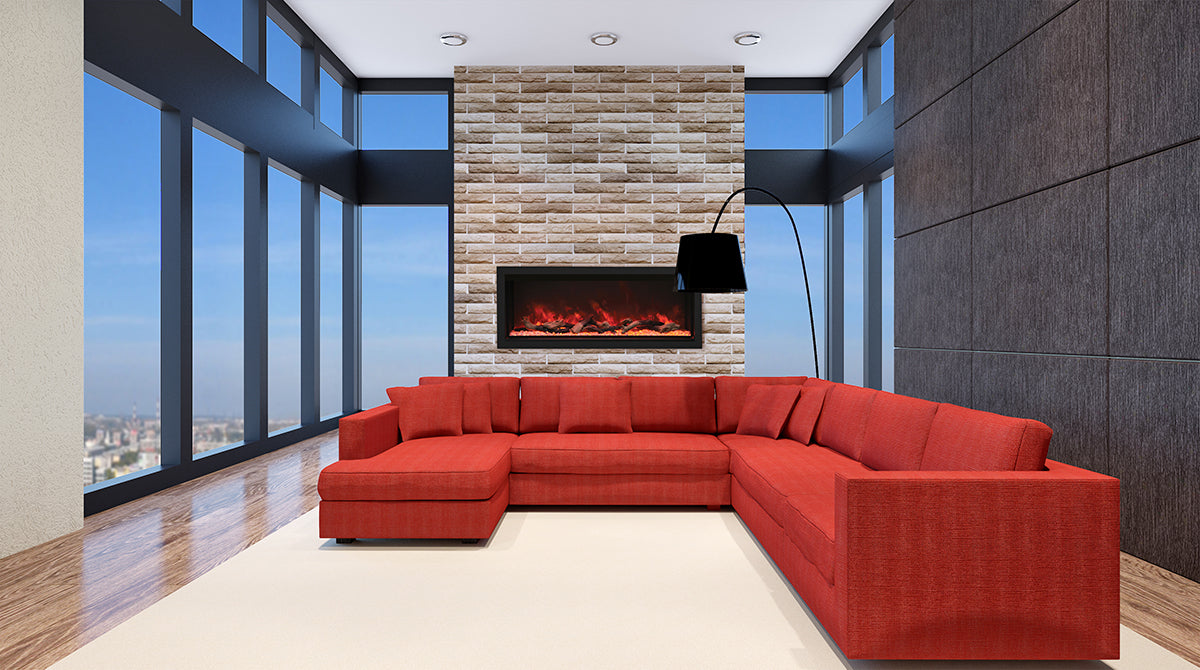 Remii 55" Tall Indoor or Outdoor Electric Built-In Fireplace