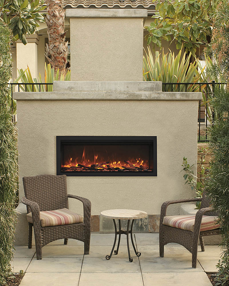 Remii 55" Tall Indoor or Outdoor Electric Built-In Fireplace