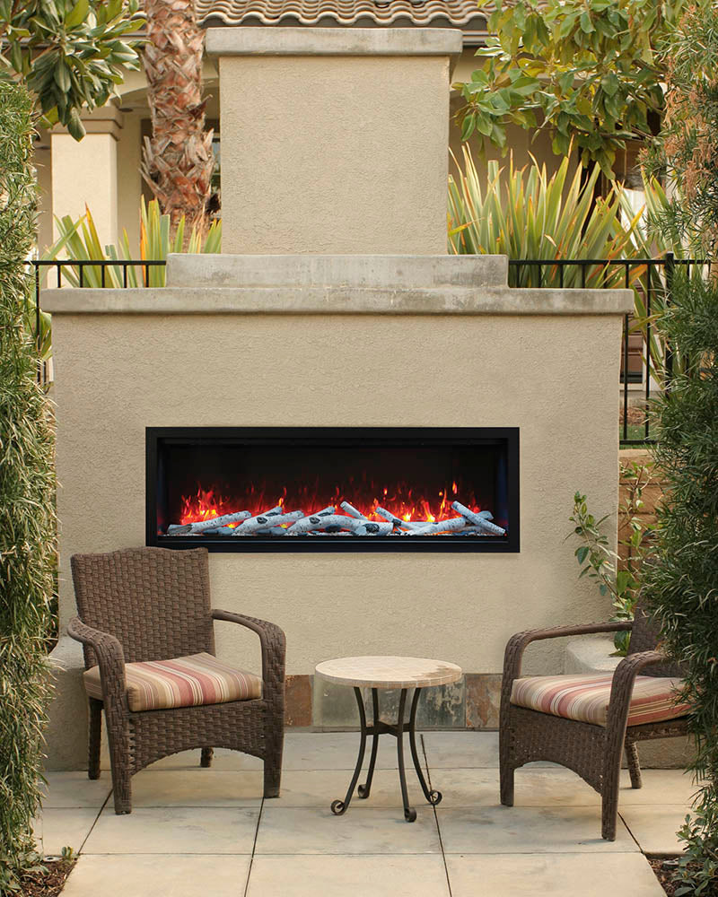 Remii 65" Tall Indoor or Outdoor Electric Built-In Fireplace