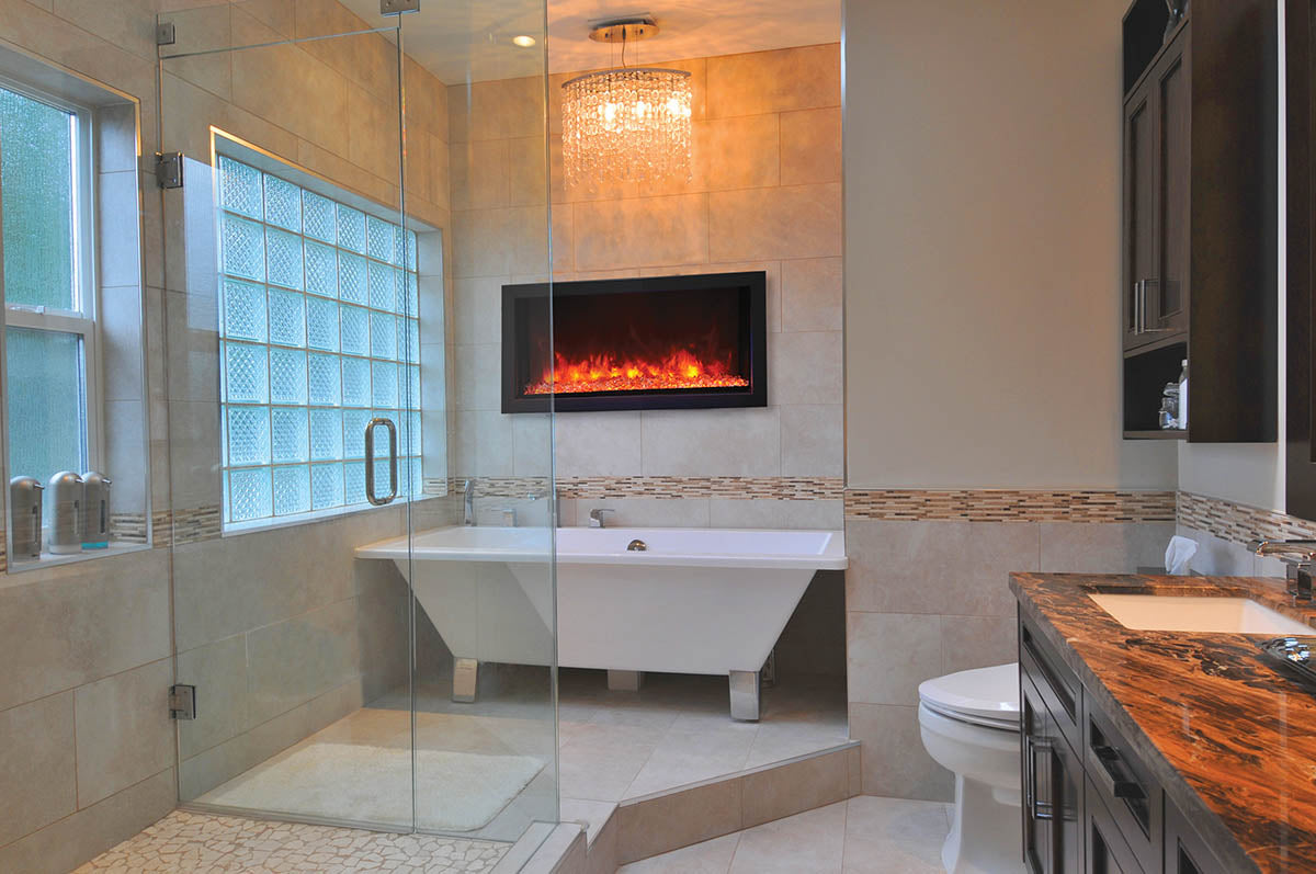 Remii 35" Extra Slim Indoor or Outdoor Electric Built-In Fireplace