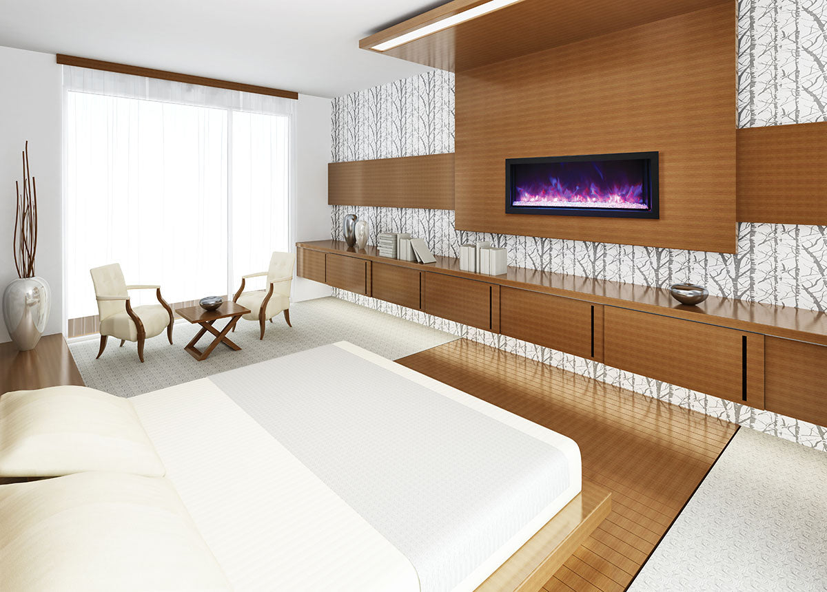 Remii 45" Extra Slim Indoor or Outdoor Electric Built-In Fireplace