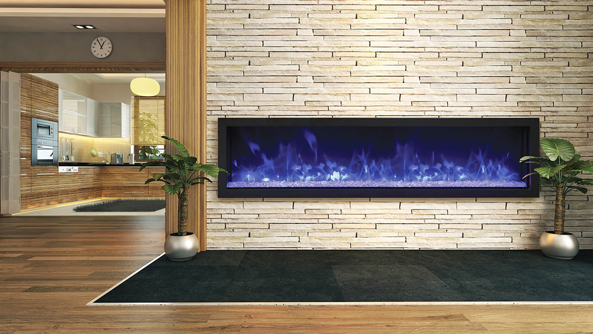 Remii 65" Extra Slim Indoor or Outdoor Electric Built-In Fireplace