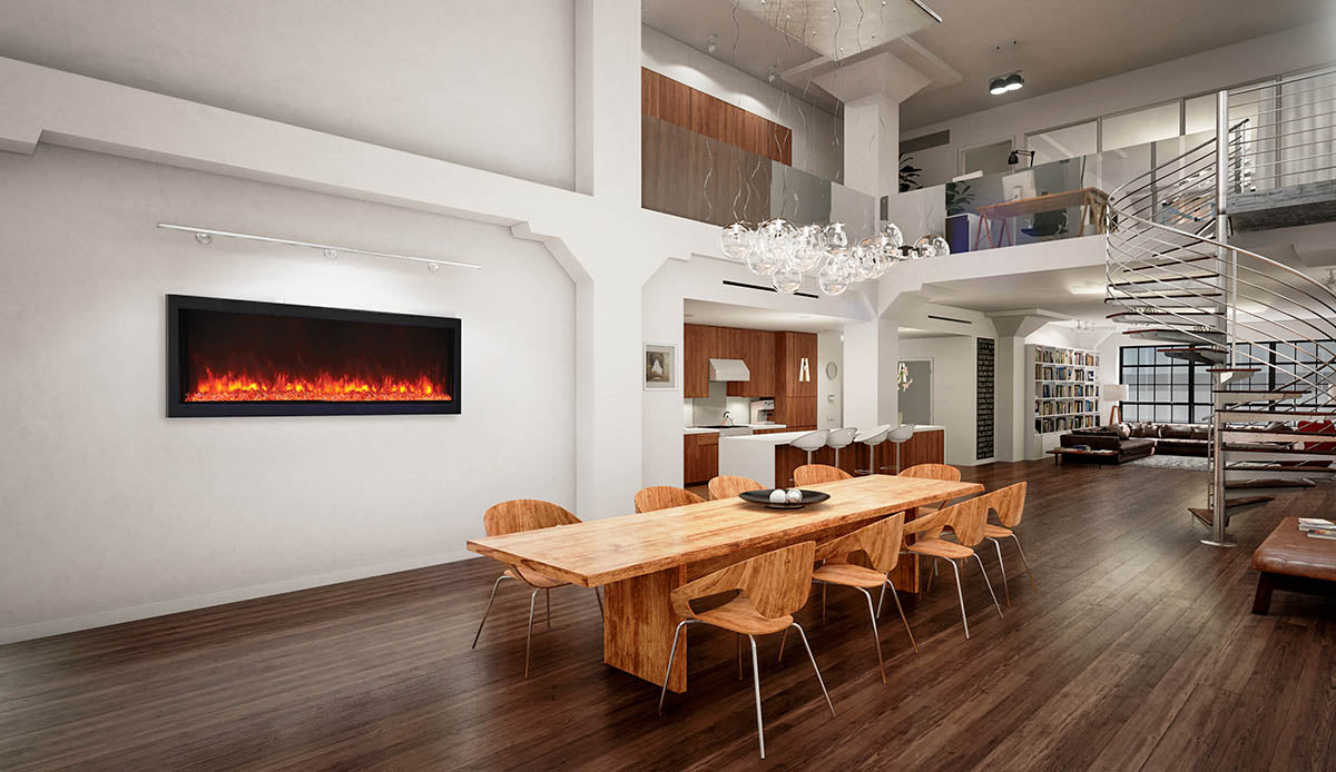 Remii 65" Extra Slim Indoor or Outdoor Electric Built-In Fireplace