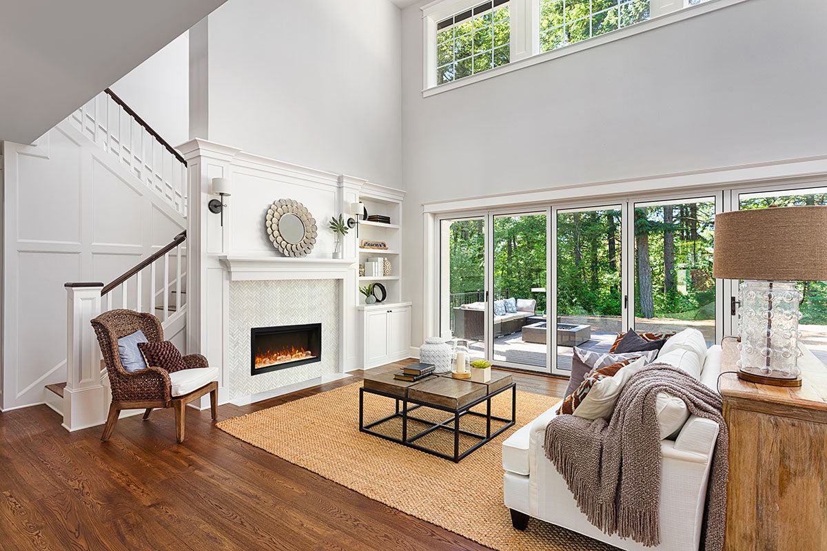 Amantii 34" Symmetry Series Tall Electric Built-In Fireplace, with log and glass