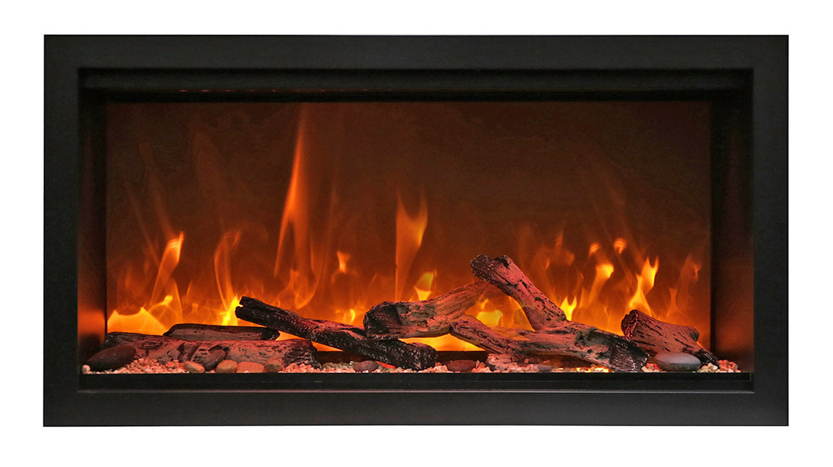 Amantii 34" Symmetry Series Tall Electric Built-In Fireplace, with log and glass