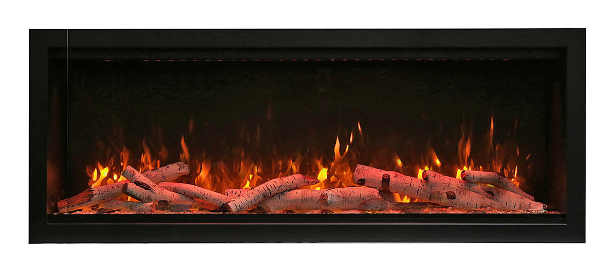 Amantii 60" Symmetry Series Tall Electric Built-In Fireplace, with log and glass
